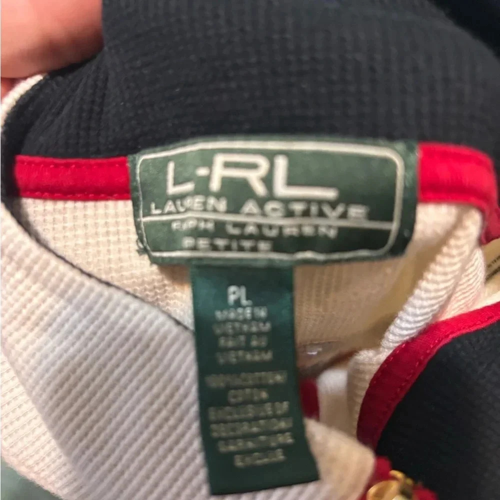 Ralph Lauren Sport Cream Quarter Zip. Made from thermal waffle material. Size PL - Picture 9 of 11